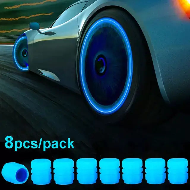 JettaLuminous™ - Tapas Fluorescentes para Válvulas de Llantas de Auto, Moto y Bicicleta