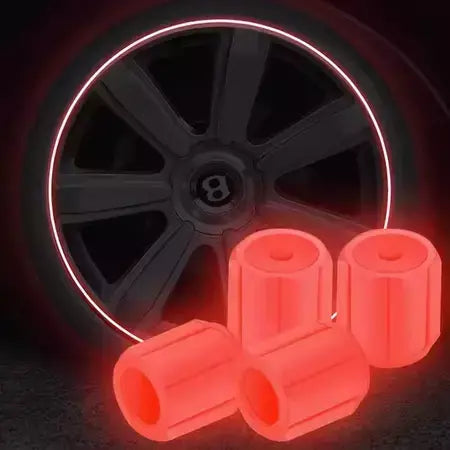 JettaLuminous™ - Tapas Fluorescentes para Válvulas de Llantas de Auto, Moto y Bicicleta